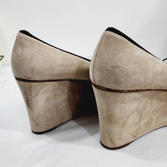 Anthropologie x Leifsdottir Jenni Platform Suede Ballet Flat Beige 3.75” Size 40 - Picture 11 of 16